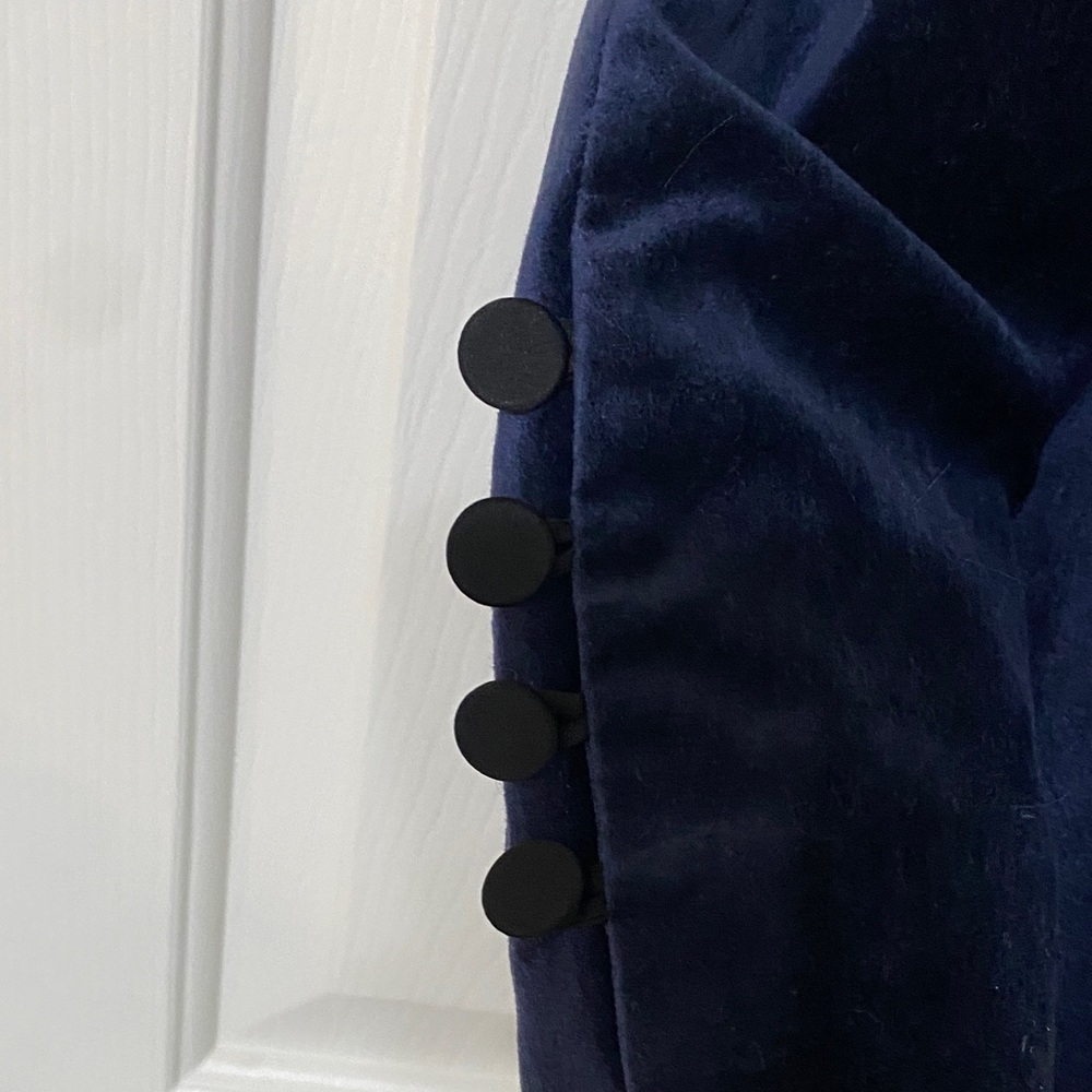 Classic Navy Velvet Women's Blazer - Picture 4 of 6